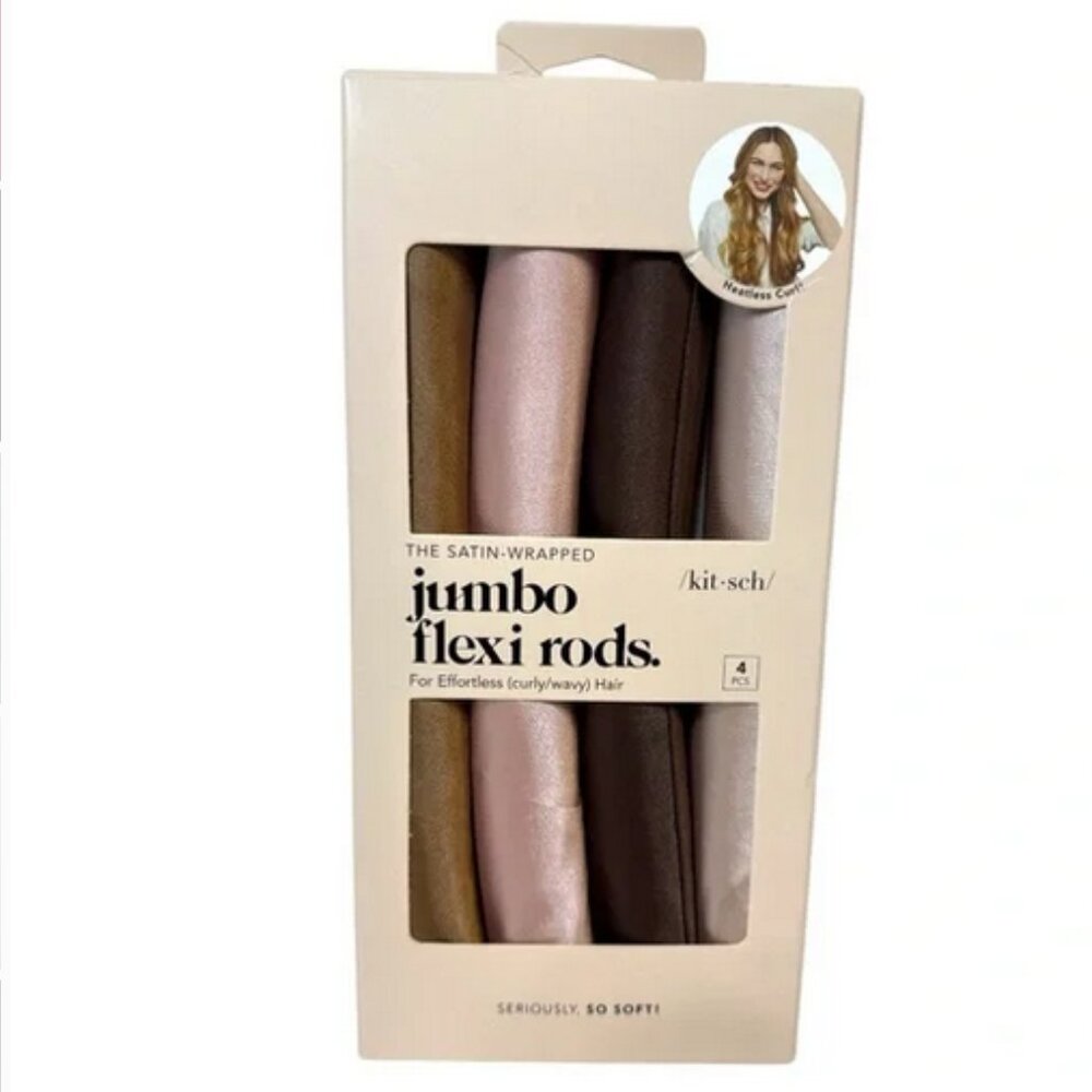 Kitsch Satin Jumbo Flexi Rods Set of 4